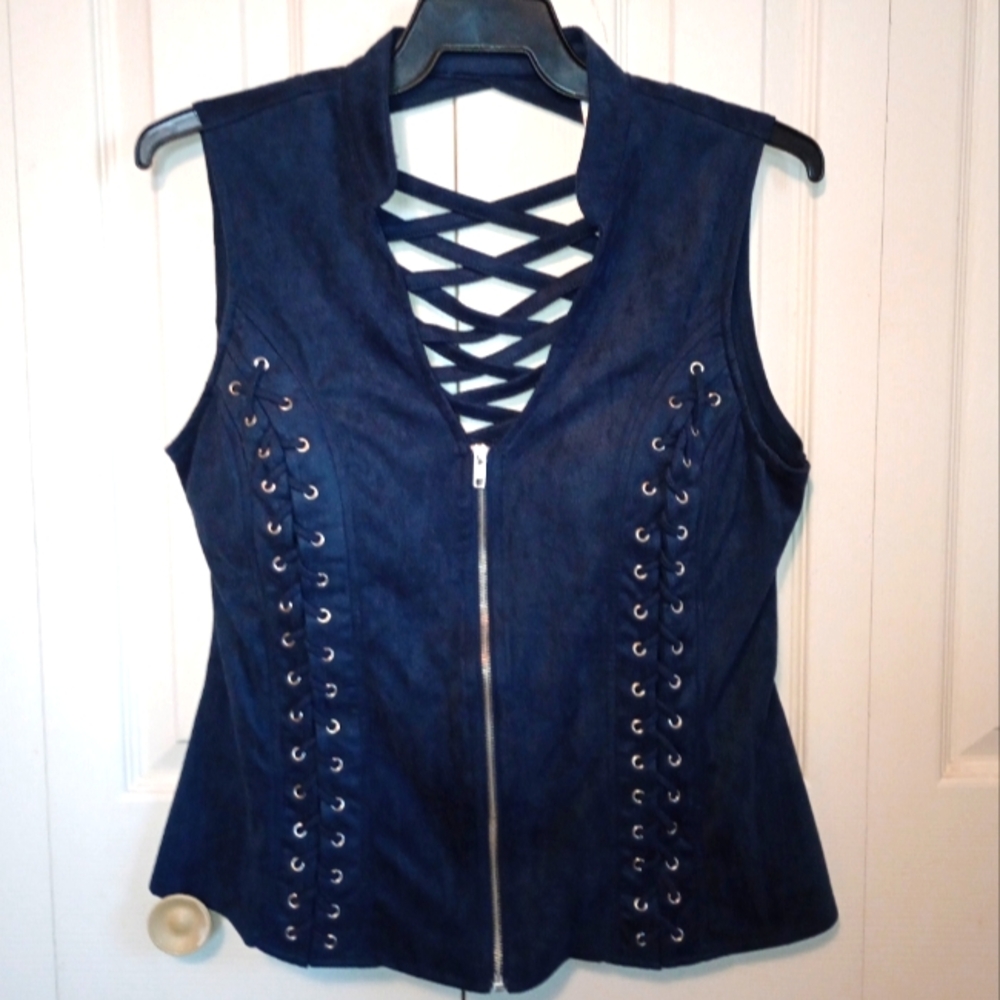 Blue Suede Vest NWOT